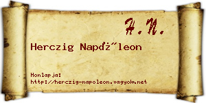 Herczig Napóleon névjegykártya